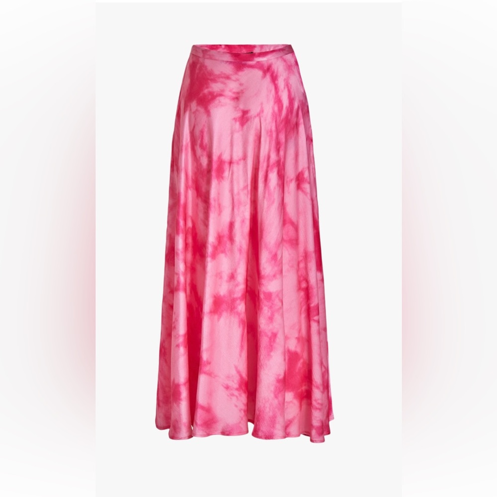 Guess Arielle Womens Tie-Dye Satin Midi Skirt - Picture 2 of 7